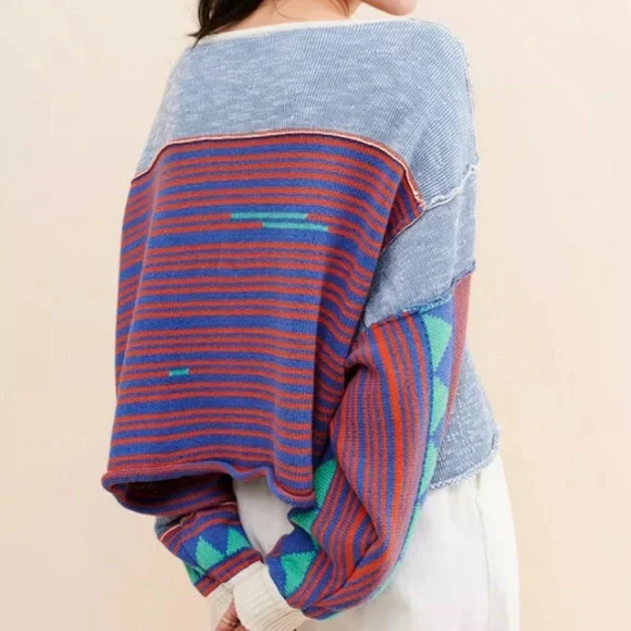 Free People Bermuda combo oversized sweater - Picture 3 of 11